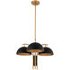 Marcel 3 Light 24 inch Matte Black with New Brass Chandelier Pendant Ceiling Light