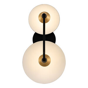 Redding LED 9 inch Matte Black with white and Brass Accent Wall Sconce Wall Light