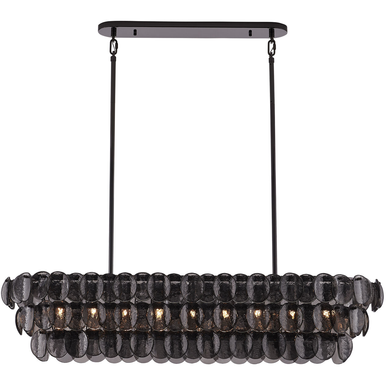 Uroko 9 Light 16 inch Black Nickel Linear Pendant Ceiling Light