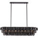 Uroko 9 Light 16 inch Black Nickel Linear Pendant Ceiling Light