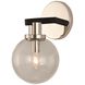 Cameo Wall Sconce Wall Light in Matte Black with Nickel Accents