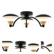 Redding LED 19 inch Matte Black with White and Brass Accent Semi Flush Mount Ceiling Light