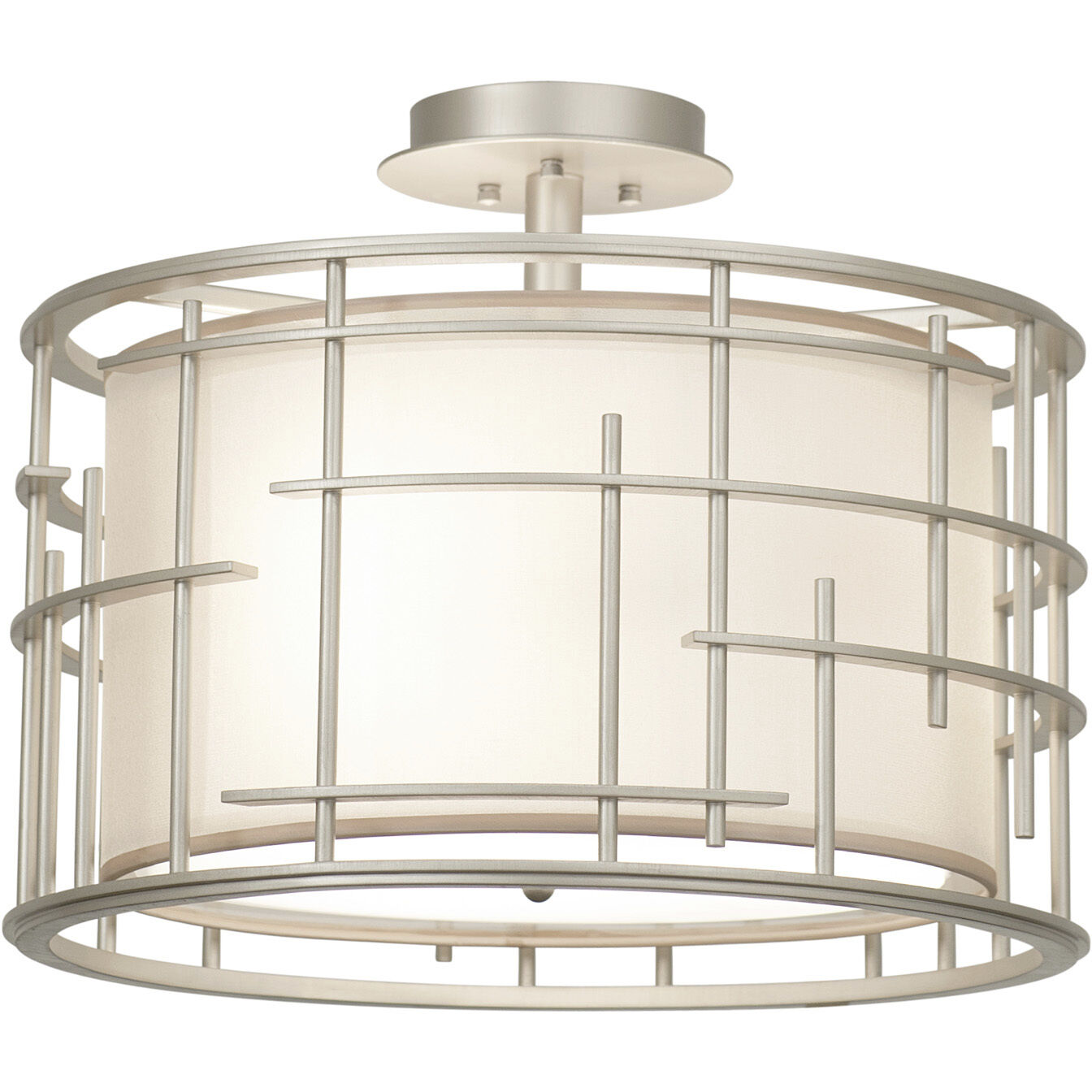 Kalco 6482TS Atelier 3 Light 18 inch Tarnished Silver Semi Flush