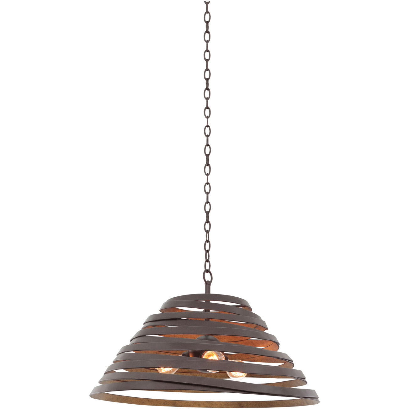Tempest 3 Light 26 inch Bronze Gold Pendant Ceiling Light