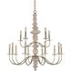 Carrara 15 Light 38 inch Champagne Gold Chandelier Ceiling Light