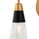 Ponti 5 Light 24 inch Matte Black with New Brass Bath Vanity Light Wall Light