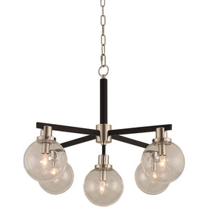 Cameo Pendant Ceiling Light in Matte Black with Nickel Accents