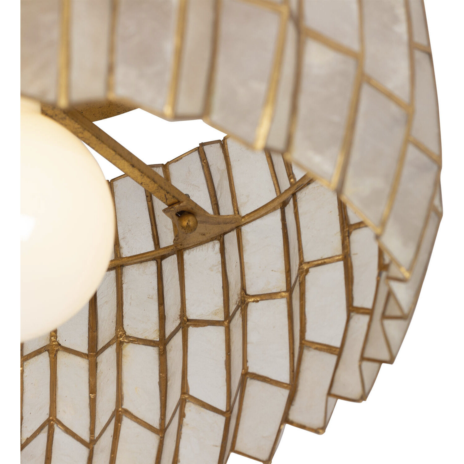 Fractal 1 Light 14 inch Oxidized Gold Leaf Semi Flush Mount Ceiling Light