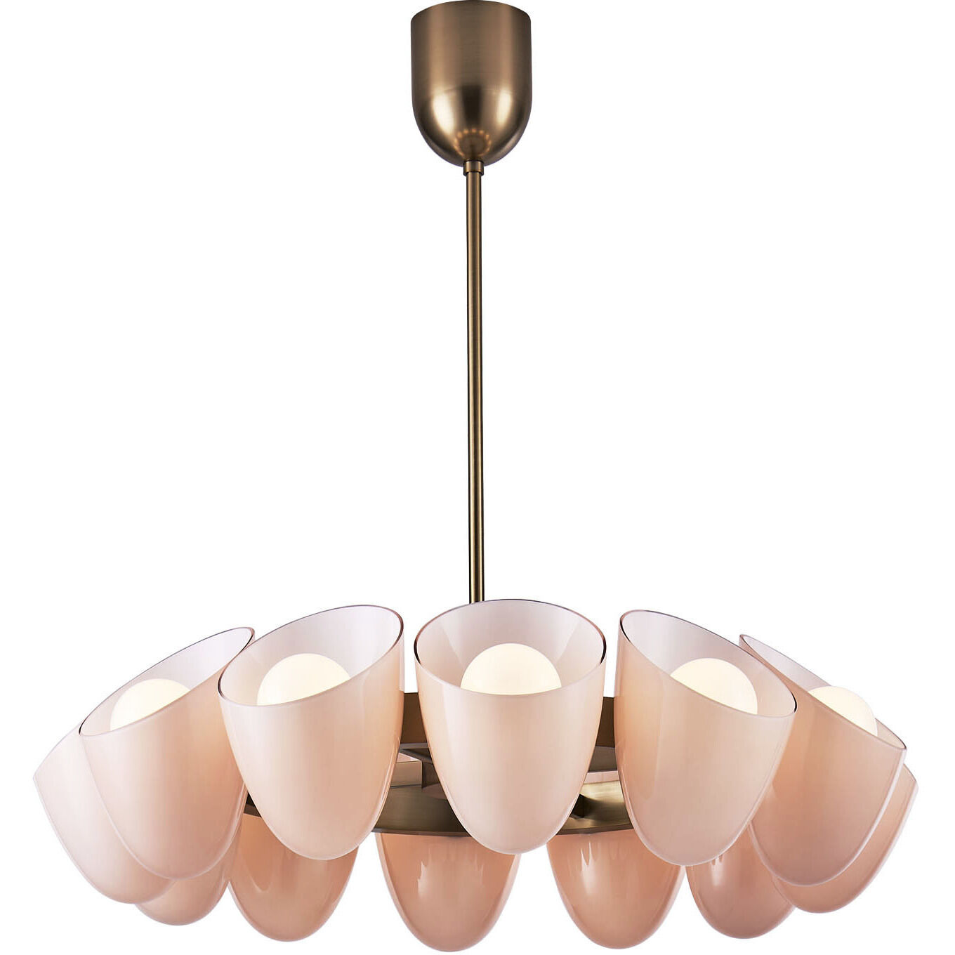 Cocoon 12 Light 36 inch Winter Brass Pendant Chandelier Ceiling Light
