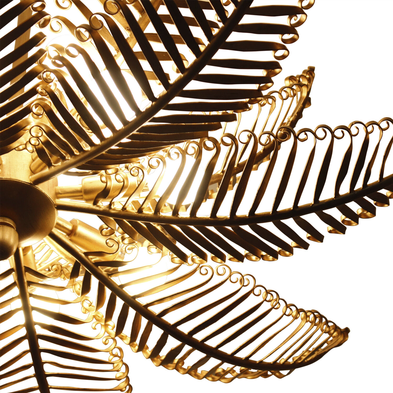 Fern 14 Light 36 inch Modern Gold Chandelier Ceiling Light