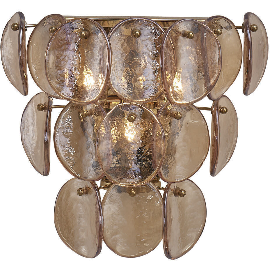 Uroko Wall Sconce Wall Light in Polished Winter Brass