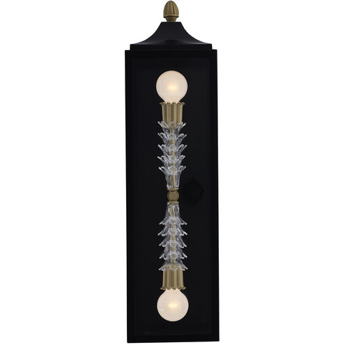 Midsummer 2 Light 34 inch Matte Black Outdoor Wall Sconce