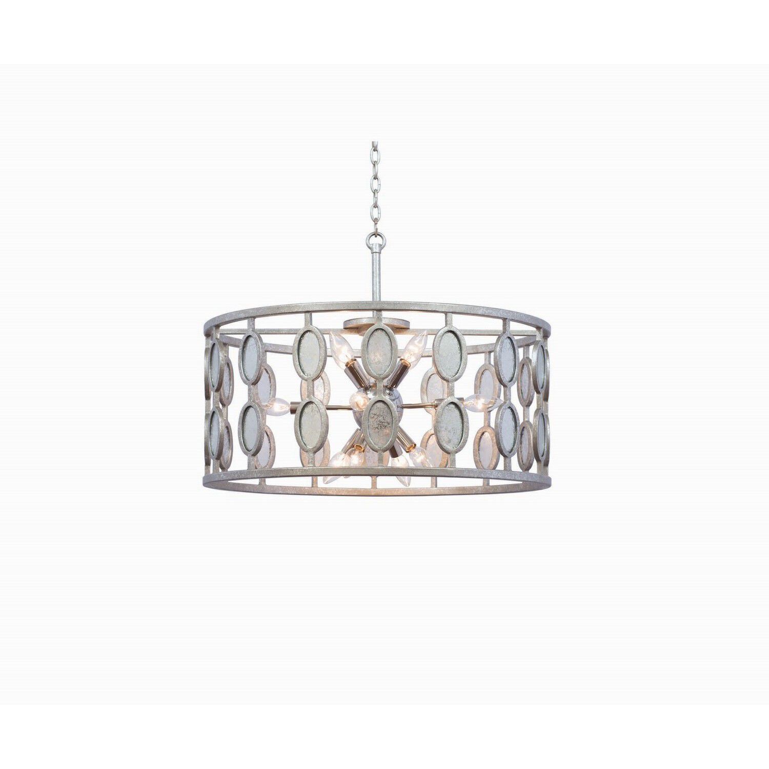 Palomar 12 Light 26 inch Vintage Silver Leaf Pendant Ceiling Light