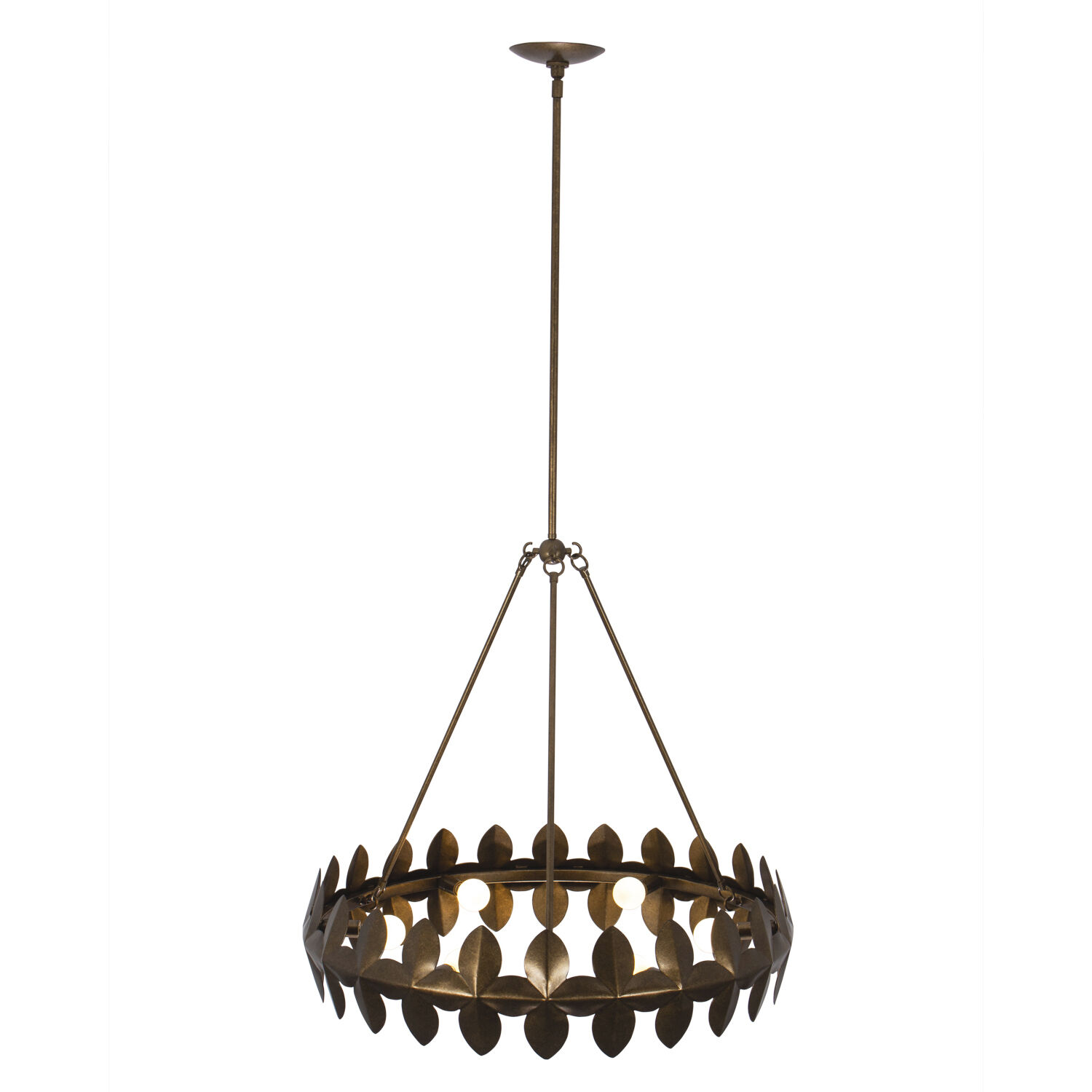 Vittoria 6 Light 28 inch Pearlized Antique Brass Chandelier Ceiling Light