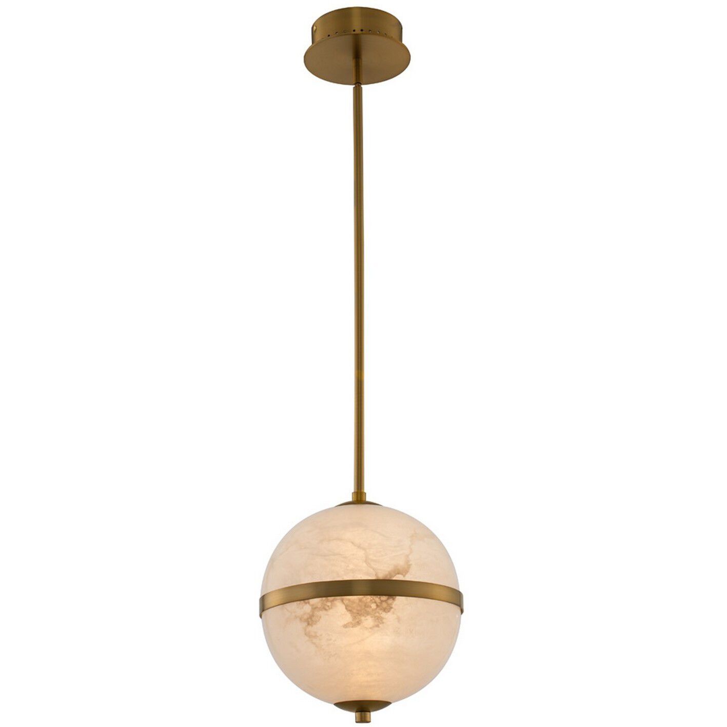Canterbury LED 10 inch Winter Brass Mini Pendant Ceiling Light in Natural