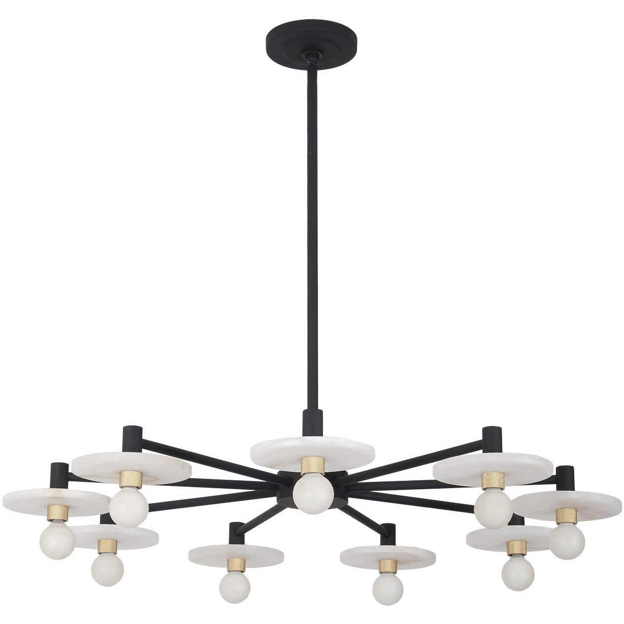 Discus 9 Light 34 inch Matte Black Pendant Ceiling Light