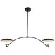Redding Island Linear Ceiling Light in Matte Black With White And Brass Accent