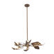 Spira 6 Light 36 inch Pearlized Antique Brass with White Pendant Chandelier Ceiling Light