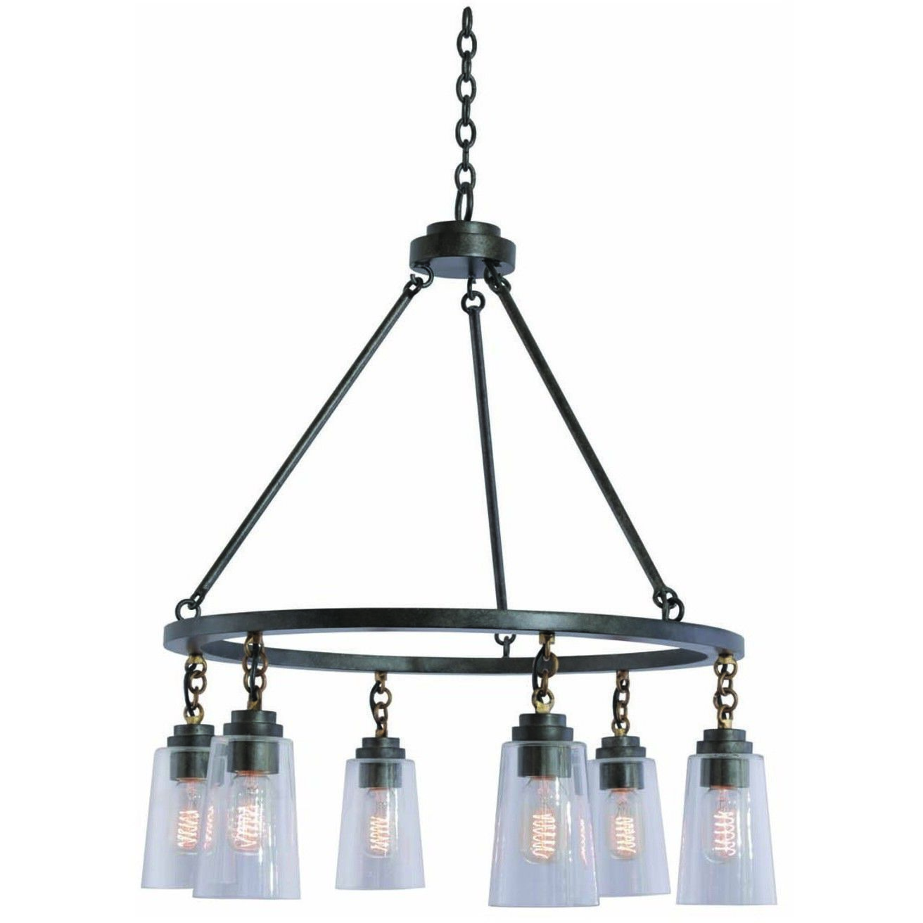 Dillon 6 Light 27 inch Milled Iron Pendant Ceiling Light