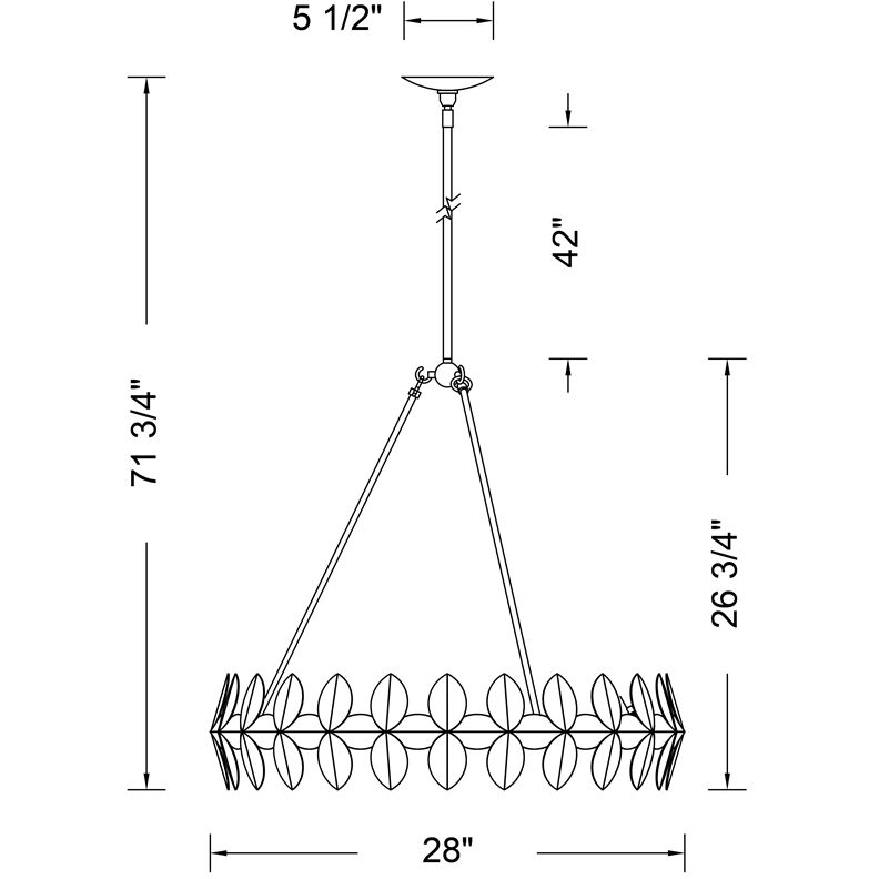 Vittoria 6 Light 28 inch Pearlized Antique Brass Chandelier Ceiling Light