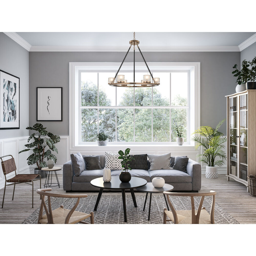 Library LED 15 inch Library Brass Chandelier Ceiling Light