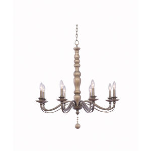 Colony 8 Light 32 inch Dune Silver Chandelier Ceiling Light