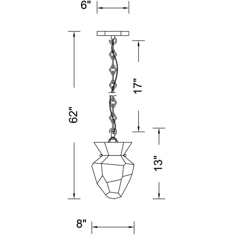 Bolsa 1 Light 8 inch Winter Brass Pendant Ceiling Light