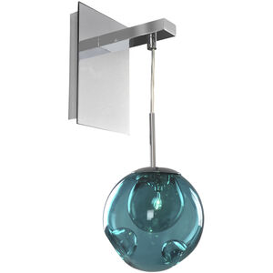Meteor 1 Light 6 inch Chrome Wall Sconce Wall Light in Aqua
