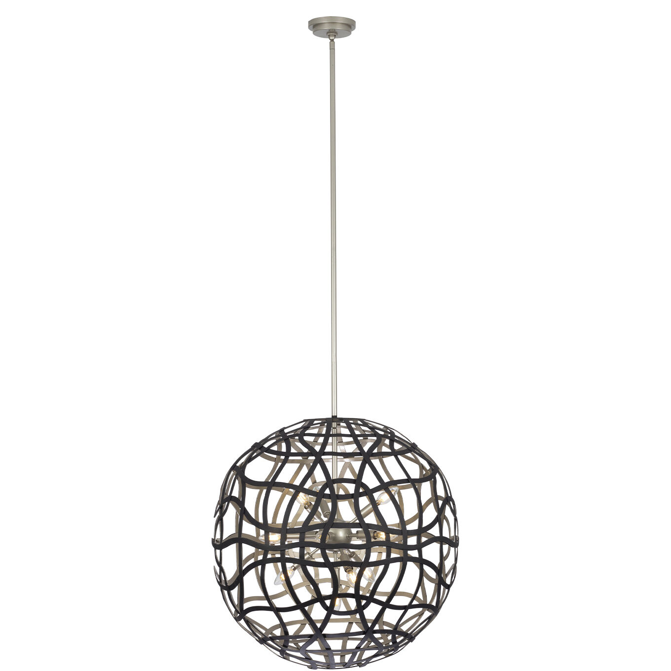 Entice 13 Light 28 inch Matte Black / Tarnish Silver Pendant Ceiling Light