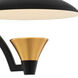 Redding LED 19 inch Matte Black with White and Brass Accent Semi Flush Mount Ceiling Light