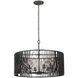 Morre 6 Light 28 inch Black Iron Pendant Foyer Ceiling Light
