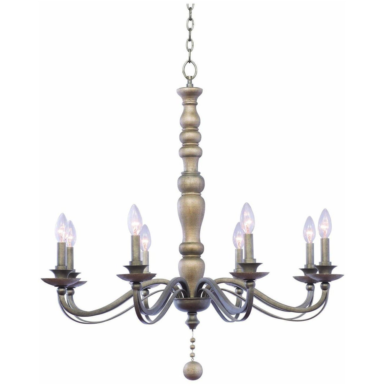Colony 8 Light 32 inch Dune Silver Chandelier Ceiling Light