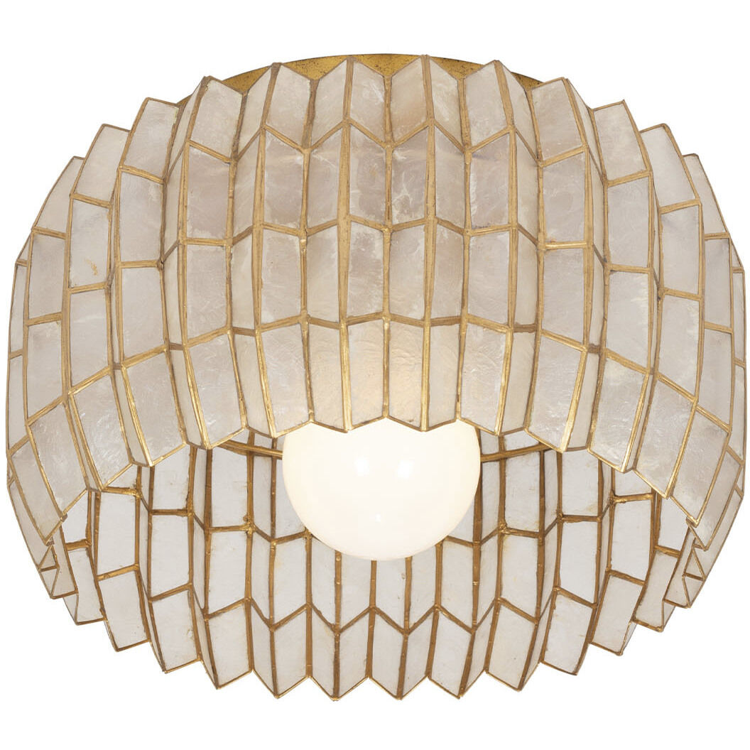 Fractal 1 Light 14 inch Oxidized Gold Leaf Semi Flush Mount Ceiling Light