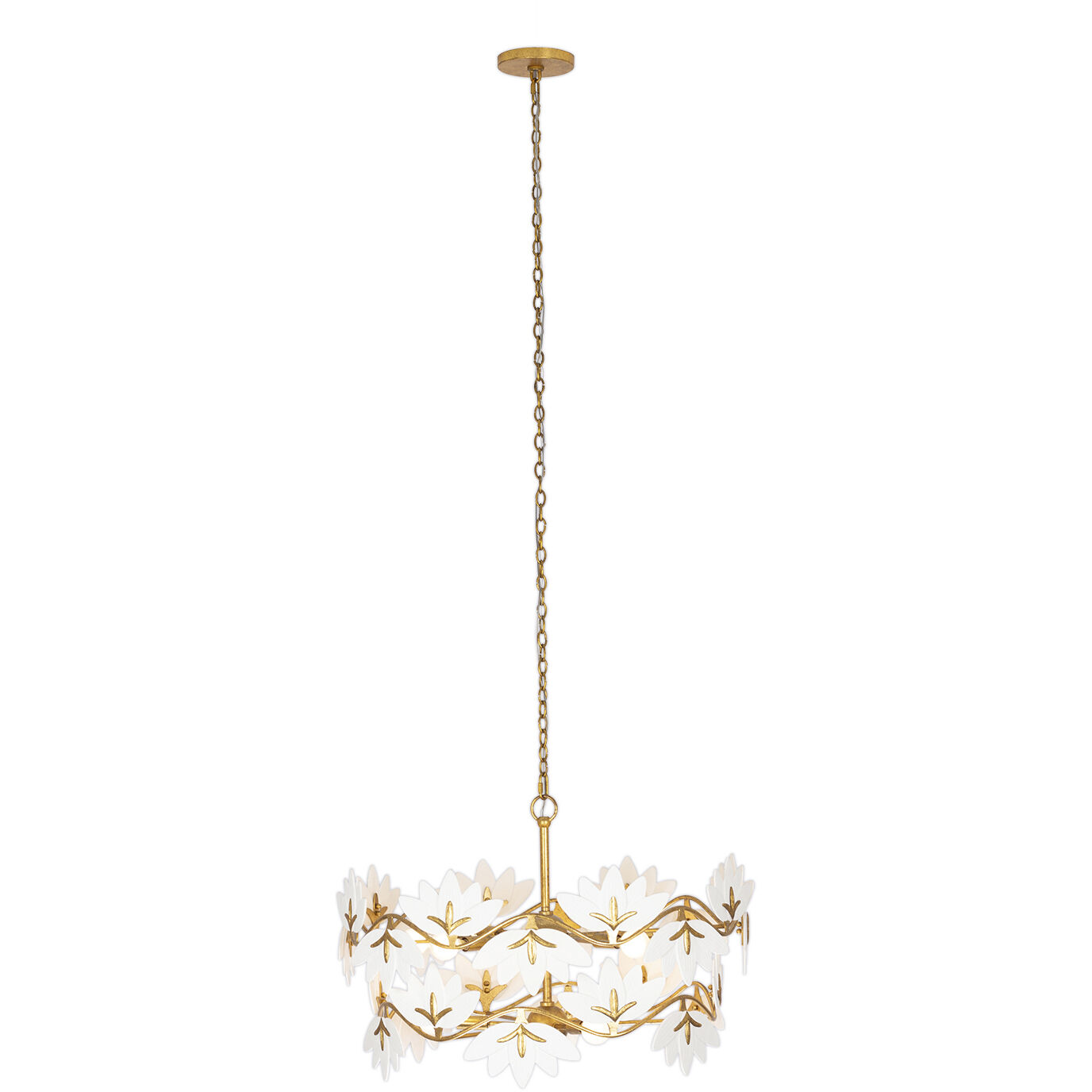 Bloom 11 Light 28 inch Oxidized Gold Leaf Pendant Chandelier Ceiling Light