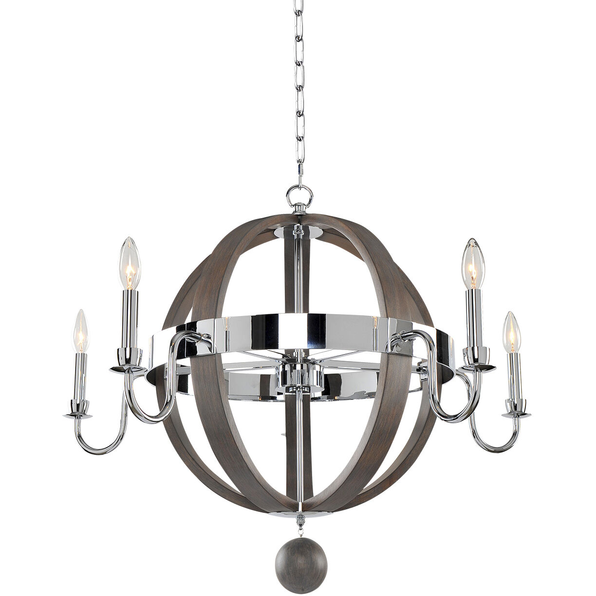Sharlow 5 Light 32 inch Chrome Chandelier Ceiling Light