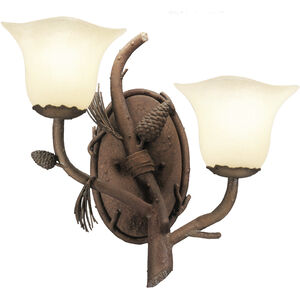 Ponderosa 2 Light 16 inch Ponderosa Wall Sconce Wall Light in Large Piastra (1265)