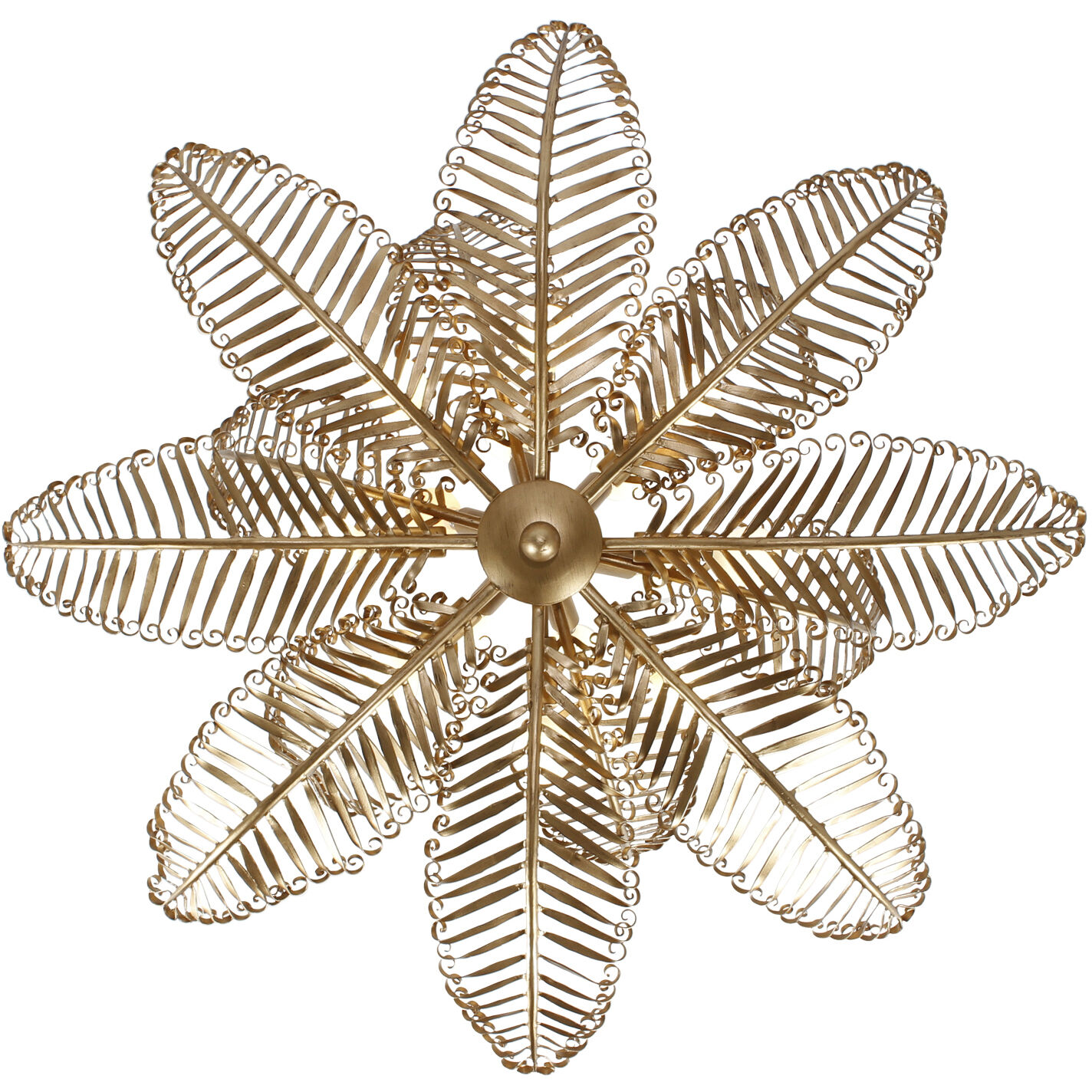 Fern 14 Light 36 inch Modern Gold Chandelier Ceiling Light