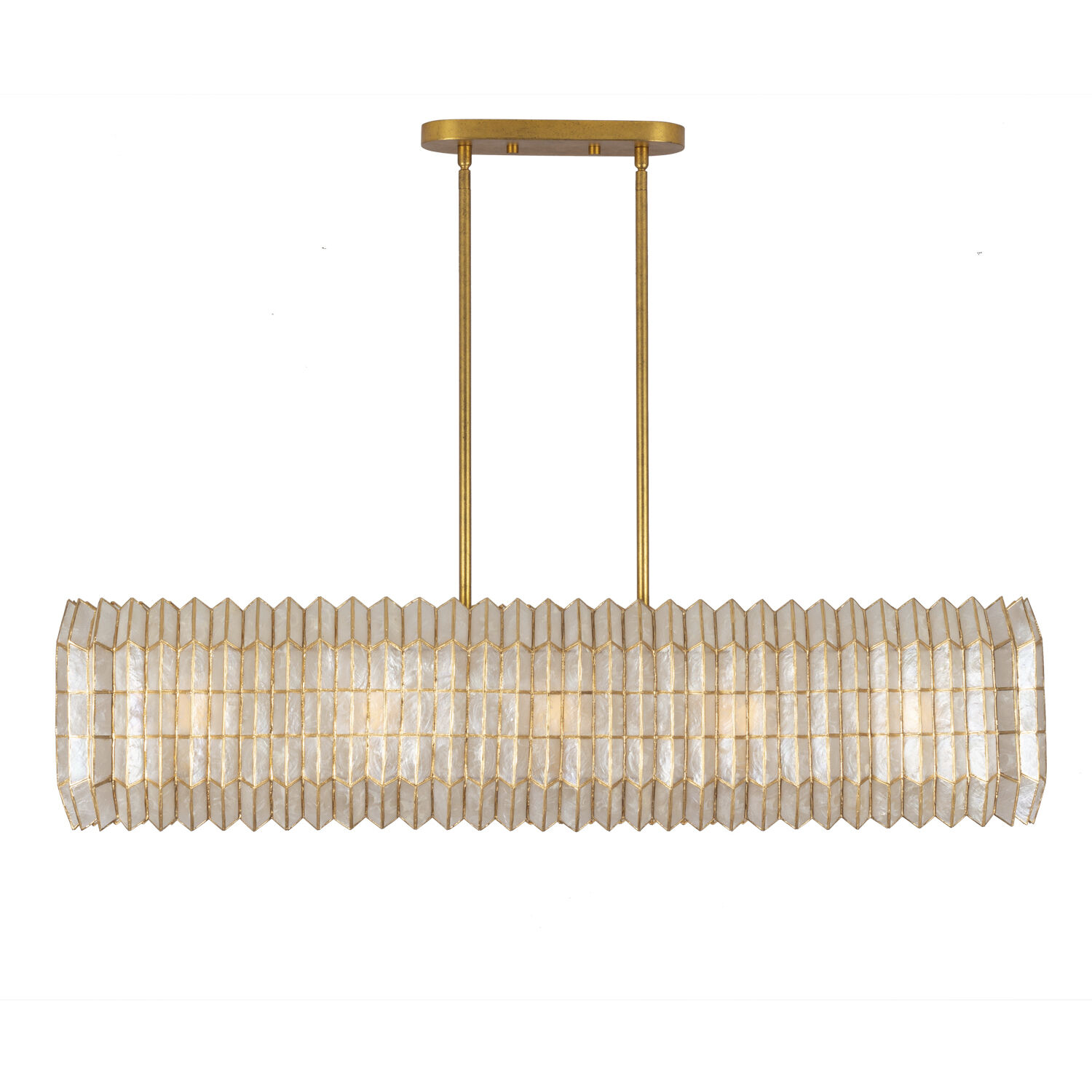Fractal 10 Light 10.5 inch Oxidized Gold Leaf Linear Pendant Ceiling Light