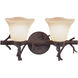 Vine 2 Light 18 inch Bark Bath Light Wall Light in Penshell (PS01)