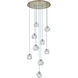 Pallina 9 Light 32 inch Winter Brass Chandelier Ceiling Light in Clear