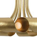 Ribbon 12 Light 36 inch Bright Gold Leaf Pendant Ceiling Light