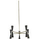 Milo LED 28 inch Black and Vintage Brass Chandelier Ceiling Light, 5 Arm