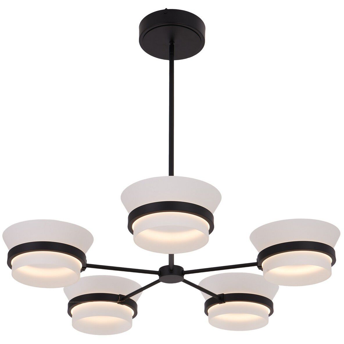Anel 32 inch Matte Black Chandelier Ceiling Light