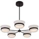 Anel 32 inch Matte Black Chandelier Ceiling Light