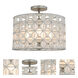 Prado 3 Light 17 inch Oxidized Silver Leaf Semi Flush Mount Ceiling Light