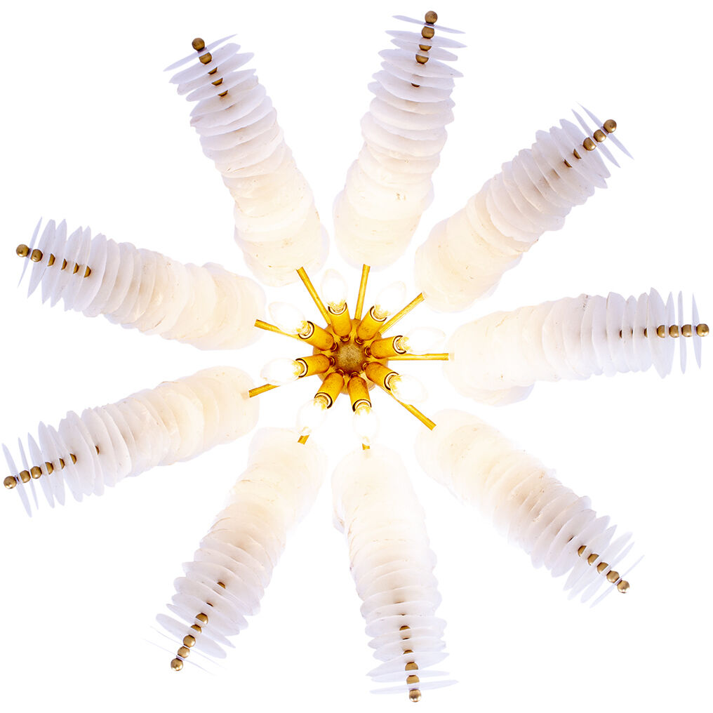 Gossamer 12 Light 32 inch Oxidized Gold Leaf Pendant Ceiling Light