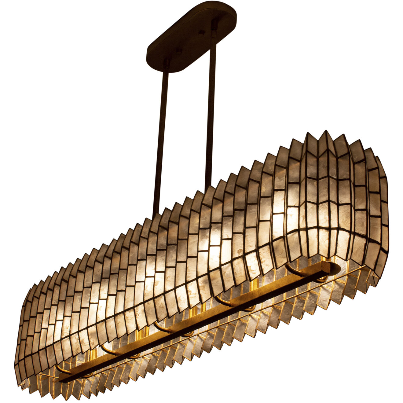 Fractal 10 Light 10.5 inch Oxidized Gold Leaf Linear Pendant Ceiling Light