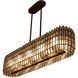 Fractal 10 Light 10.5 inch Oxidized Gold Leaf Linear Pendant Ceiling Light