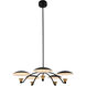 Redding LED 31 inch Matte Black with withhite and Brass Accent Chandelier Ceiling Light