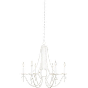 Acadia 6 Light 28 inch Distressed White Chandelier Ceiling Light